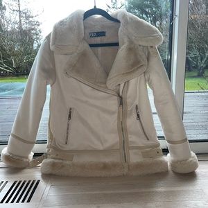 Zara Double Sided Suede & Sherling Coat